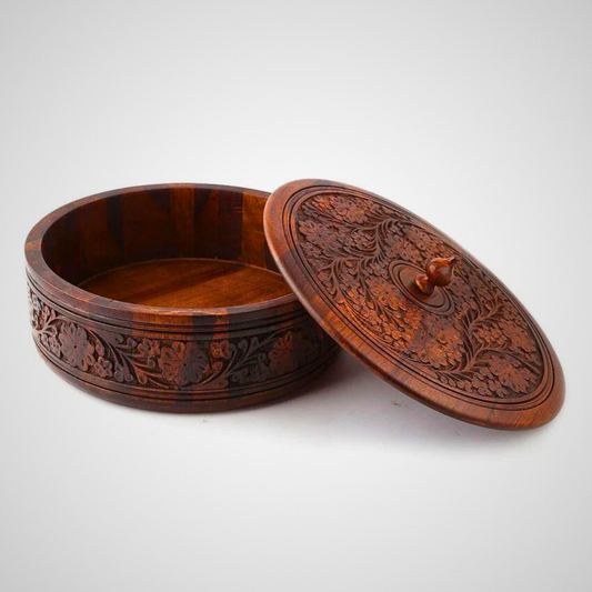 Wooden Hand-Carved Chapati Hotpot