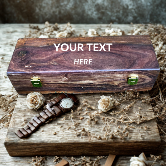 Wooden Watch Box for Men - Personalized Storage with 5 Slots for Watches, Soft Velvet Pillows, Natural Acacia Wood